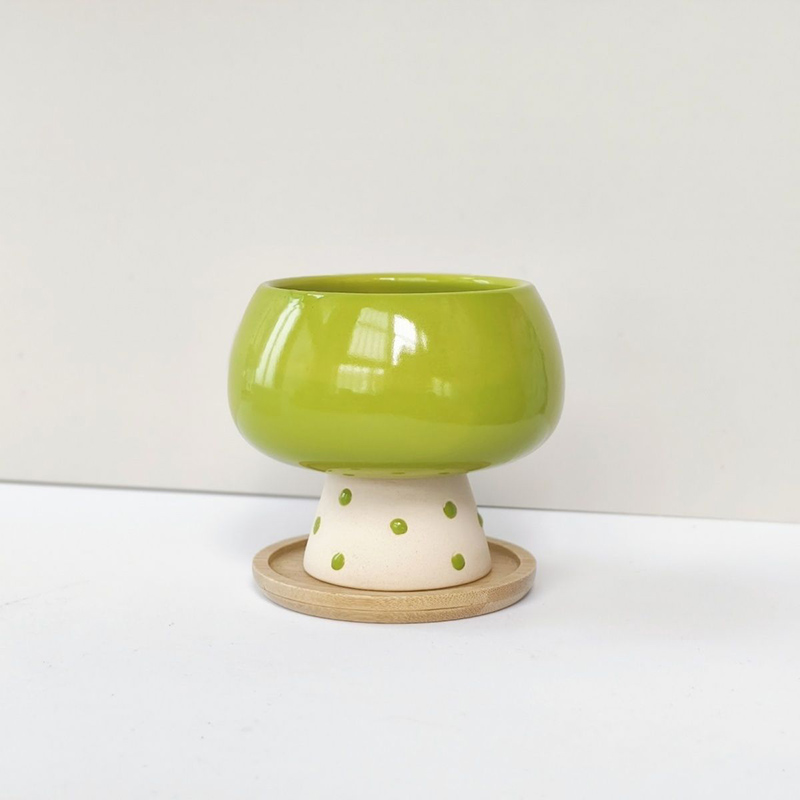 Snake Plant Ceramic - 세련된 미니멀리스트 세라믹 화분 (거미뱀, 다육식물용)