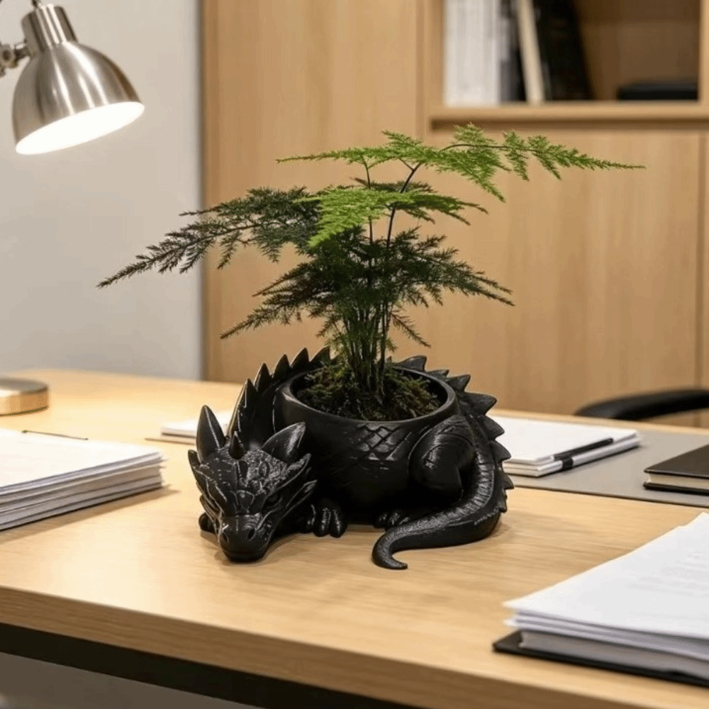 Snake Plant Ceramic - 3D 프린팅된 용 모양 화분 재배용