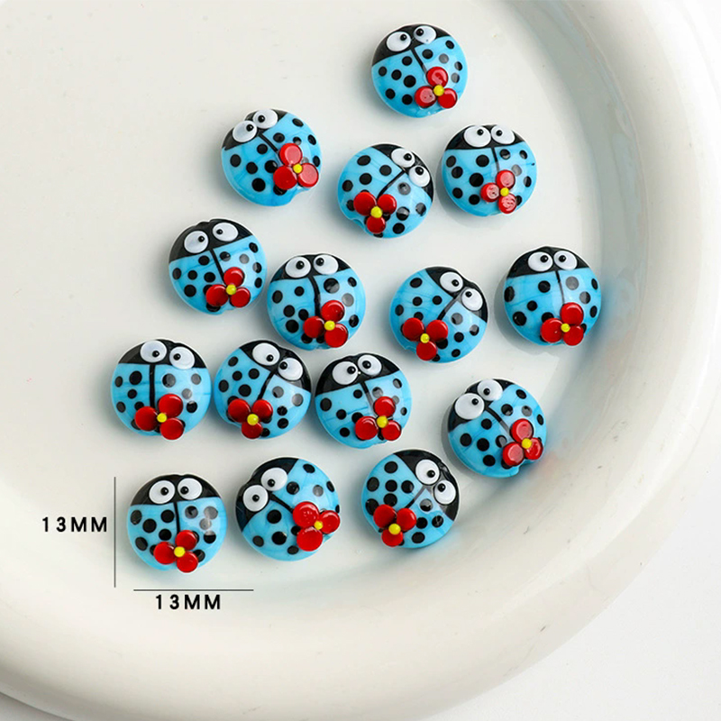 5pcs 13x13mm 귀여운 무당벌레 유리 구슬 수제 - Snake Plant Ceramic 리뷰 및 가격