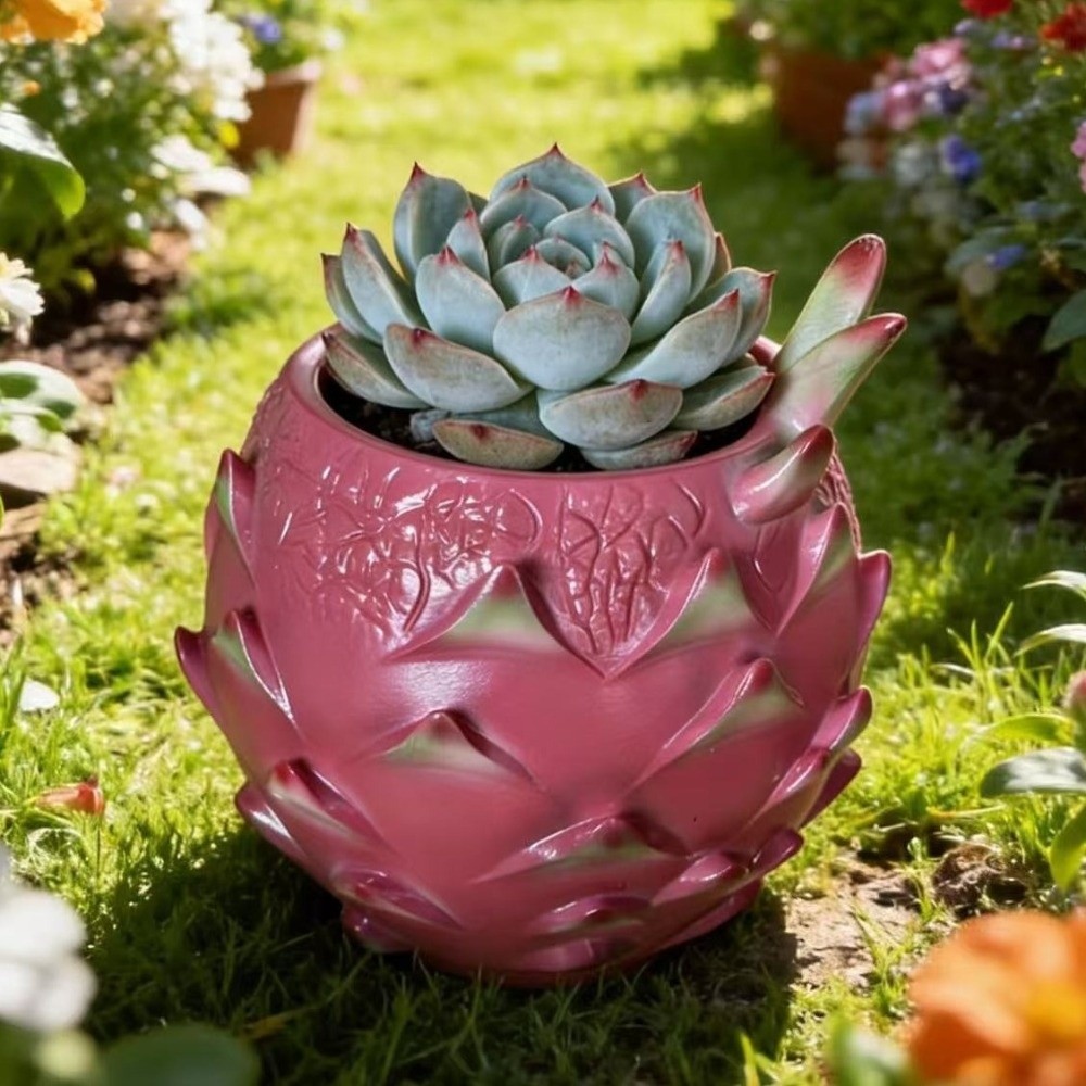 창의적인 레진 드래곤 프루트 화분 수제 과일 모양 피타 - Snake Plant Ceramic 리뷰 및 가격
